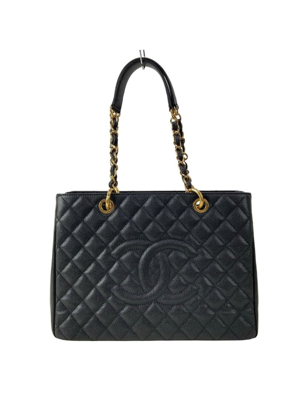 Chanel Tote Bag Reprint Chain Black Gold